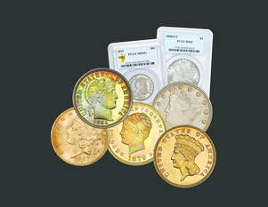 A selection of nice coins likely to fetch a healthy price at auction. 